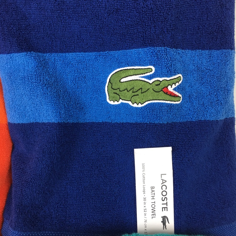 Bundle of 4 Lacoste Large Bath Spa Pool Towel 100% Cotton 30”x52” new - Picture 4 of 6